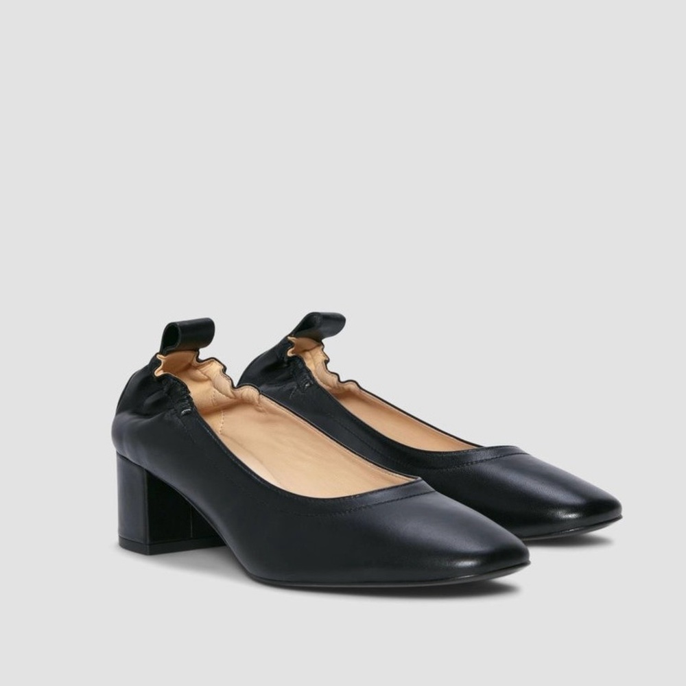 Everlane The Day Heel Black Nappa Leather